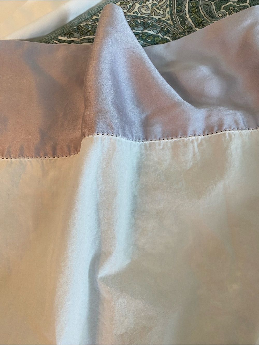 Vera Wang CA King Flat sheet crisp cotton w/lavender silk cuff